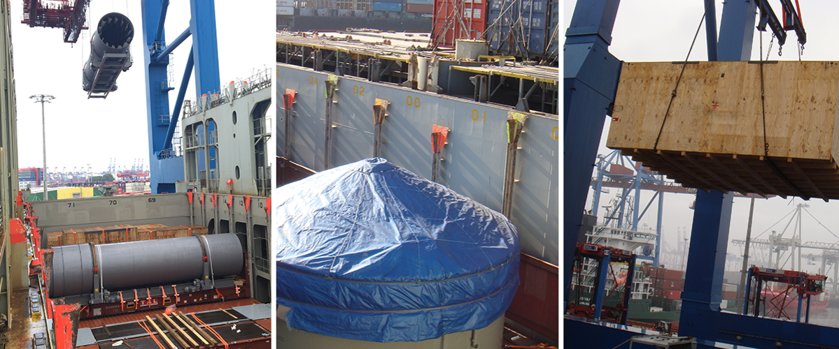 Ventaja de barcos que trasportan contenedores para una carga extra pesada- o bien una carga de proyecto